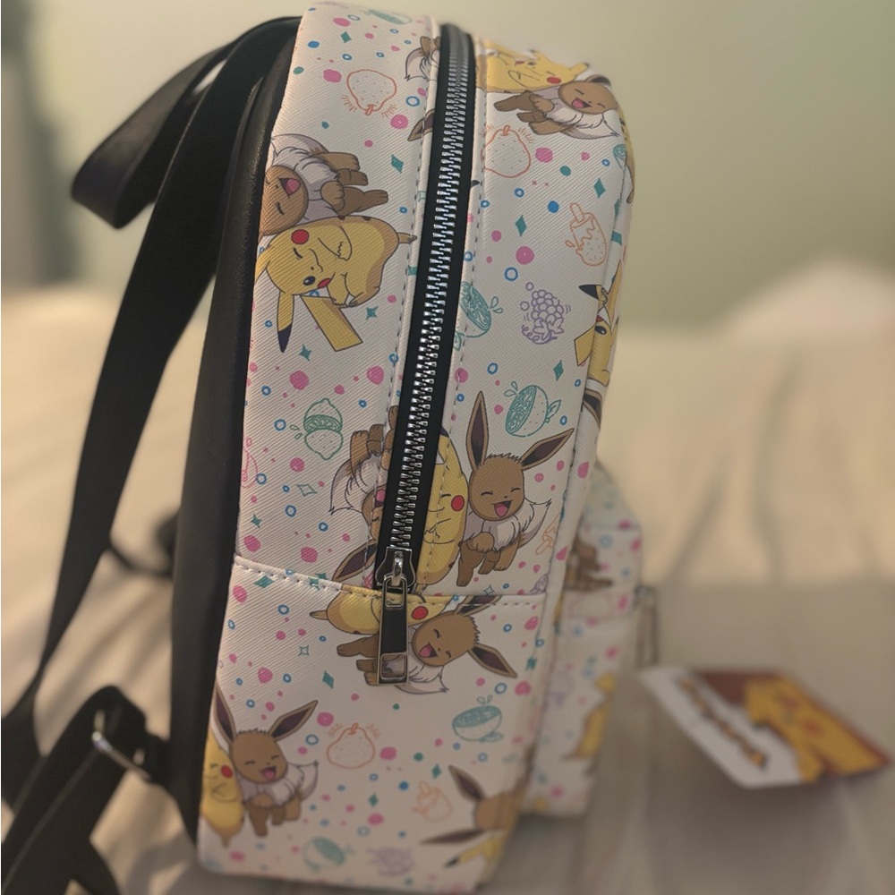 Pokemon Pikachu and Eevee White Backpack - Picture 2 of 3